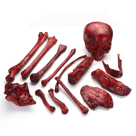 13PCS Halloween Party Home Decoration Scattered Simulation Skeleton Horrid Scene Toys Props