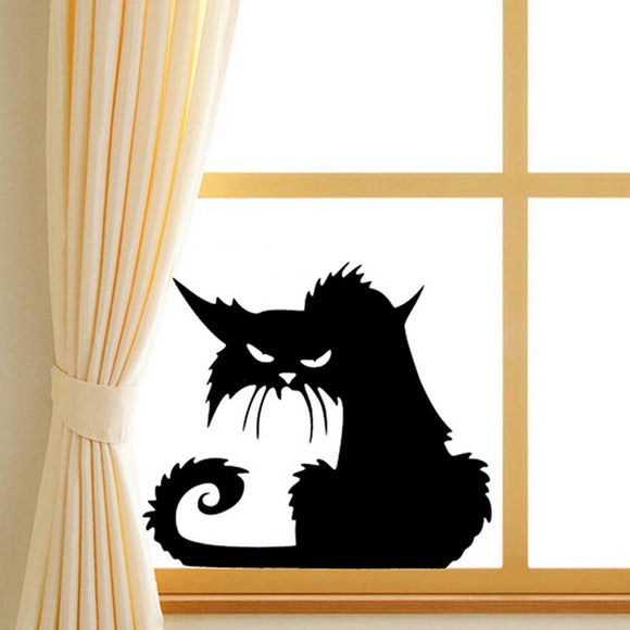 Creative Halloween Black Cat PVC Waterproof Wall Sticker Removable Vinyl Art Mural Decor Stickers