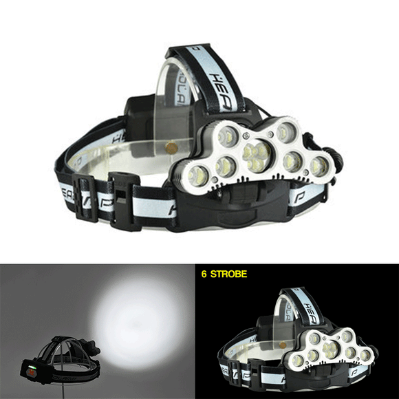 XANES 2501-B 2500 Lumens 9LED Cycling Headlamp 6 Switch Modes 7x T6+ 2x XPE Sport Light