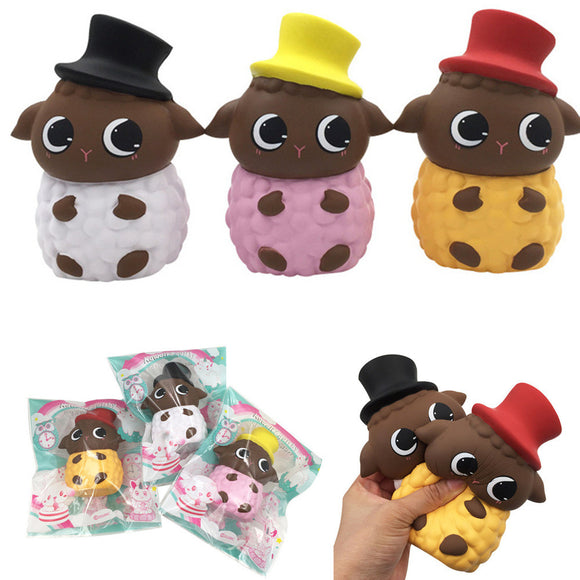 SquishyFun Hat Sheep Lamb Squishy 15*11*8.5CM Licensed Slow Rising With Packaging Collection Gift