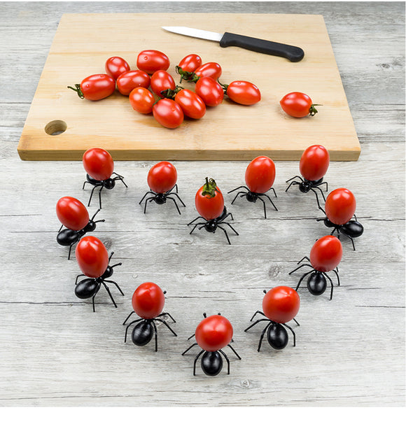 Honana 12pcs Cute Ant Fruit Fork DIY Novelty Eco-friendly Plastic Desserts Snack Novelties Toys