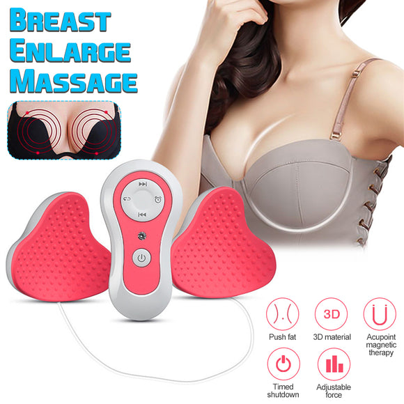 Electric Chest Enlarger Massager Magnet Breast Enhancer Vibrating Enhancement w/2 Chest Pads