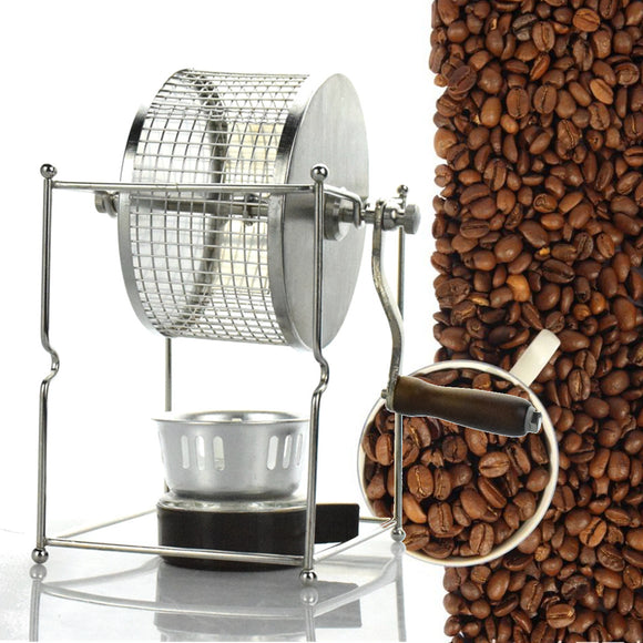 304 Stainless Steel Manual Coffee Bean Roasting Machine Roaster Roller Baker Kitchen Baking Tool