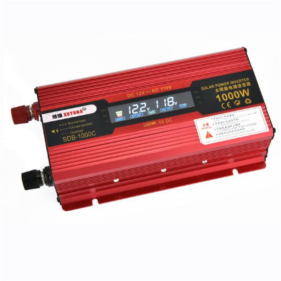 XUYUAN LCD 600W Power Inverter with Screen 12 to 110V Converter