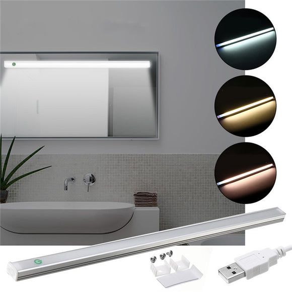 37CM 5W Dimmable USB LED Rigid Strip Hard Bar Light Tube Mirror Lamp + Touch Switch DC5V