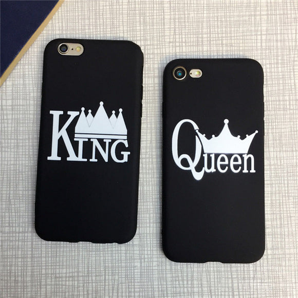 King And Queen Matte Soft TPU Protective Case for iPhone 7/8