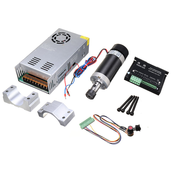 Machifit ER11/ER16 Chuck CNC 500W Brushless Spindle Motor With 55mm Clamps and Power Supply Speed Governor Speed Control Device