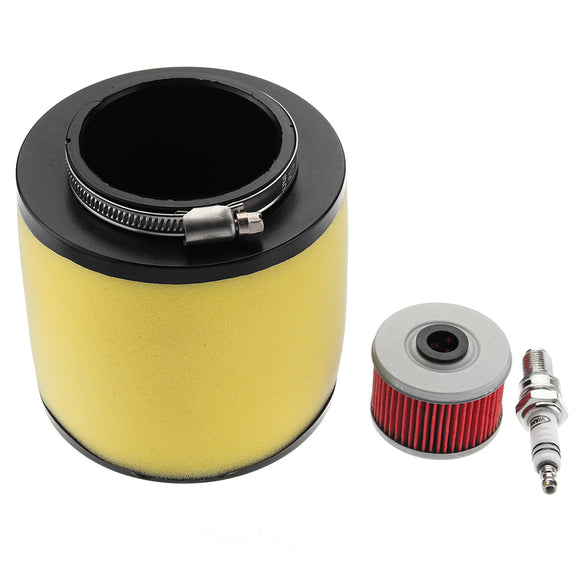 Air Filter Oil Filter with Spark Plug For Honda Rancher 350 Foreman 400 450
