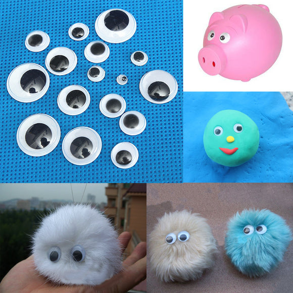 520pcs 5 to20mm 3D Wiggly Eyes Dolls DIY Handicraft Sticky Card Making Wobbly Scrapbooking Adhesive Plastic Toy