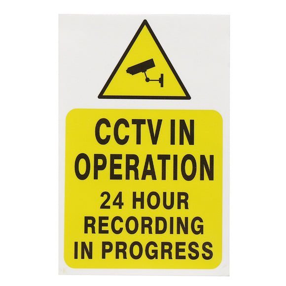 2 Pcs CCTV Security Camera System Warning Sign Sticker Decal Surveillance 200mmx250mm