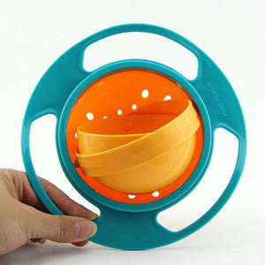 Creative Baby Feeding Bowl Toy Non Spill Universal Gyro Bowl Dish 360 Rotate Funny Gift UFO