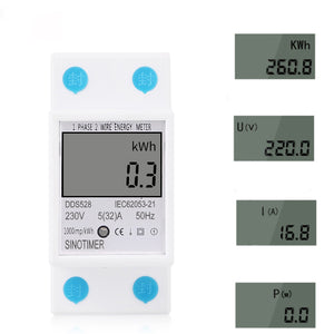 DDS528 LCD Digital Display Energy Meter 230V AC 50Hz Power Consumption kWh Meter Single Phase Energy