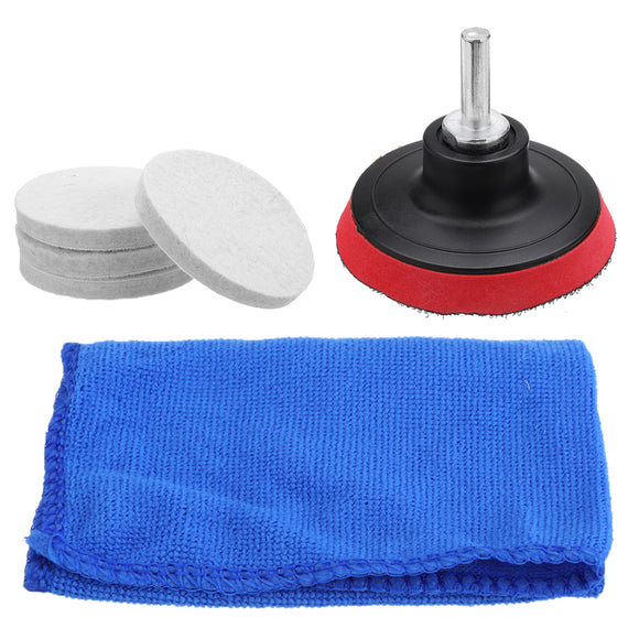 7Pcs Polishing Disc Kit Wool Wheel Towel Car Glass Windscreen Window Scratch Remover Tools