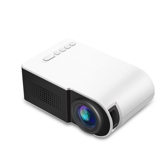 Yg210 1080P Led Mini Projector Contrast 800:1 Supports Resolution 1920*1080 Resolution 320*240 3D Home Theater Projector-White