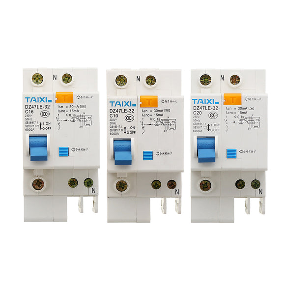 TAIXI DZ47LE-63 10A/16A/20A Circuit Breaker Intelligent Short Current Leakage Protection