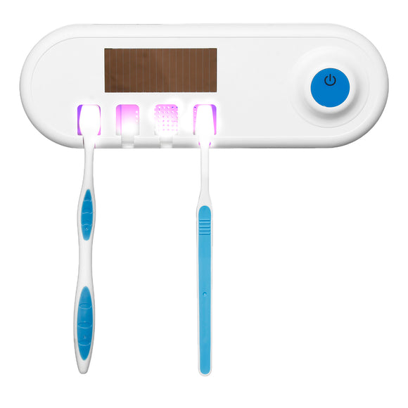 Solar Energy Electric Toothbrush Holder Wall Toothbrush Holder Rack with 6 Slot Toothpaste Dispenser Ultraviolet-ray