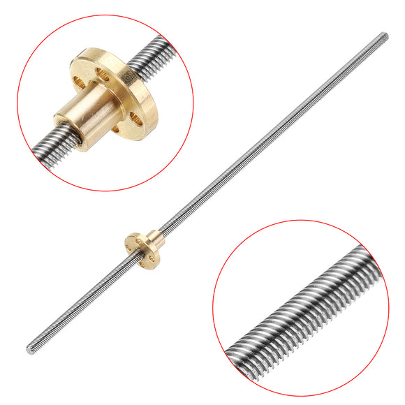 Machifit T6 Lead Screw 1mm Pitch with Brass Nut 100/150/200/250/300/400/500mm Lead Screw