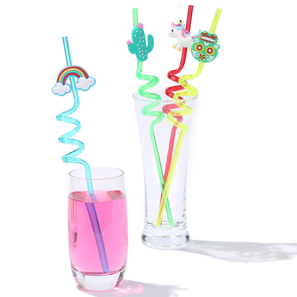 Honana Kitchen Drink Straw Cactus Cloud Owl Cartoon Styling Straw Birthday Party Restaurant Art Deco Sipper