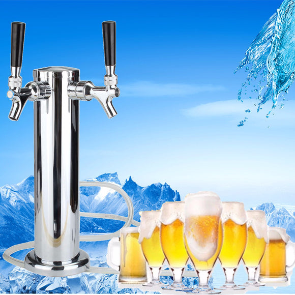Towers Beer Tap Duel Faucet Draft Chrome Mirror Polished Double Stainless Steel
