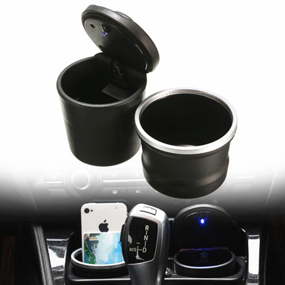 PBT Portable Detachable Car Ashtray Cigarette Smoke Cup Storage Holder with Blue LED Light for BMW