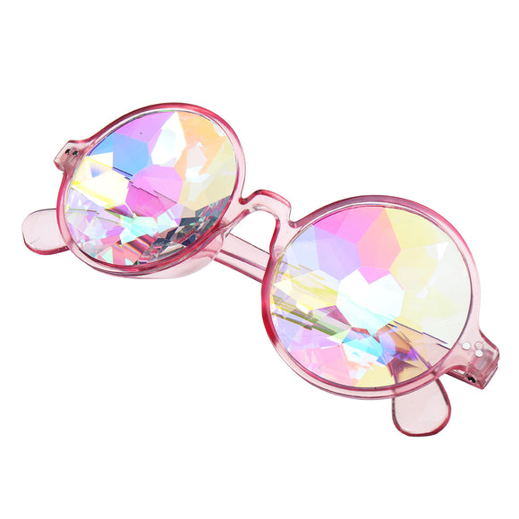 Unisex Party Kaleidoscope Glasses Glass Lens Costume Eyes Mirrored Retro Frame