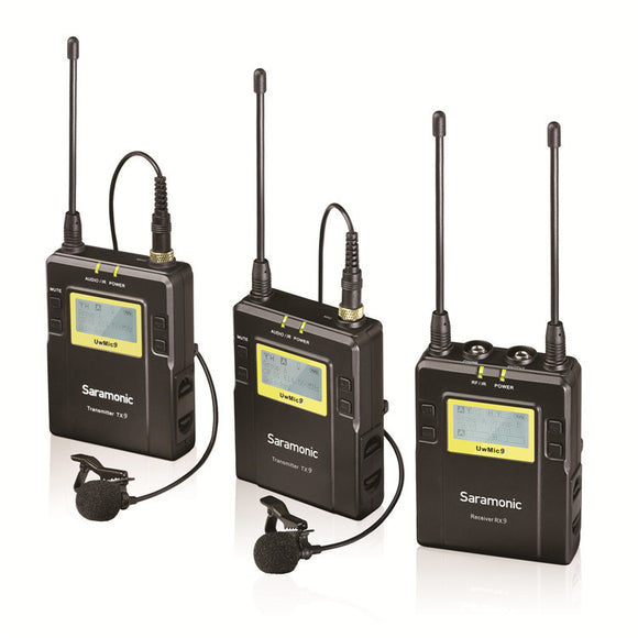 Saramonic UwMic9 Kit2 Wireless Lavalier Lapel Microphone Transmitter Receiver System for DSLR Camera