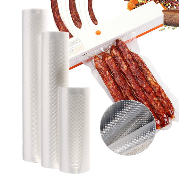 3Pcs Vacuum Household Food Sealer Roll Bags Pockets Saver Seal Storage Reusable 3 Sizes