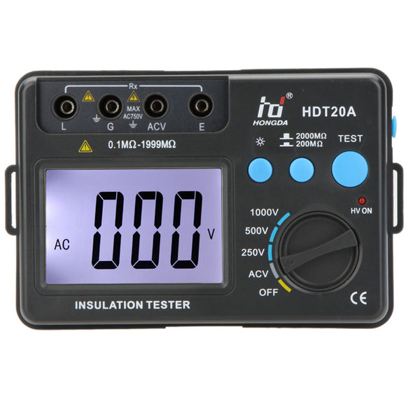 HD HDT20A Insulation Resistance Tester Megohmmeter Voltmeter Electronic Diagnostic-tool  1000V