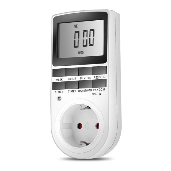16A 230V LCD Digital Timer Socket with Clock Function Timing Outlet Switch 24h Smart Timer Switch