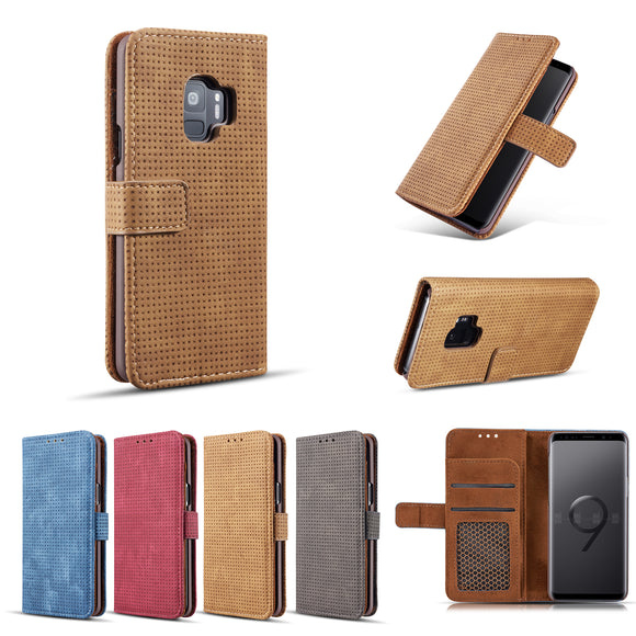 Mesh Heat Dissipation Wallet Kickstand Protective Case For Samsung Galaxy S9/S9 Plus