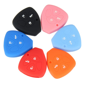 3-Button Silicone Remote Key Cover Fob Case for Toyota Avensis RAV4 Scion