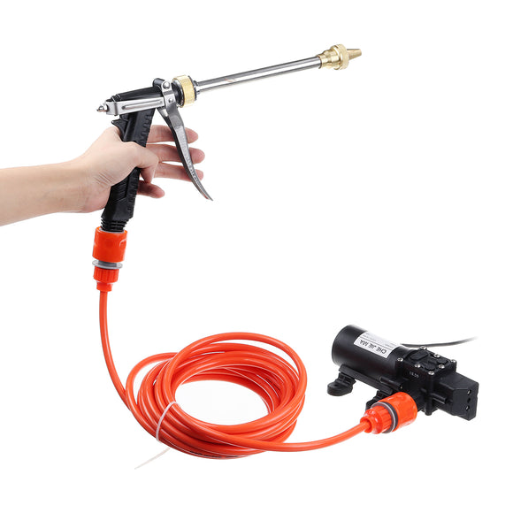 12v 100W 200PSI Car Wash Pump Sprayer Kit Tool High Pressure Self-Priming Auto Washer Sprayer Cleaning Set with Spray G-un Pipe