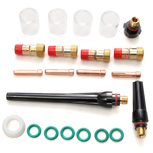 22 Pcs Welding Torch Stubby Gas Lens Glass Cup Kit For TIG WP-17/18/26 Series