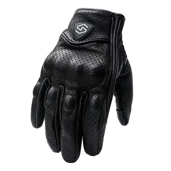 WUPP Motorcycle Riding Full Finger Gloves Leather Touch Screen Off-Road Racing Outdoor Sport With Holes