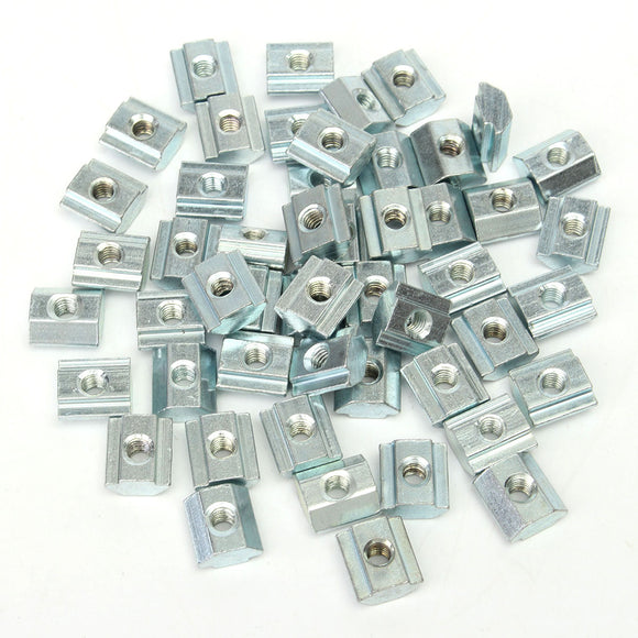 50pcs M4 T Sliding Nut Block for 2020 Aluminum Profile Zinc Coated Plate Aluminum Accessories