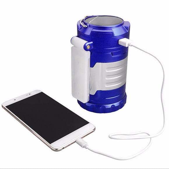 DC5V 5W Portable Solar Power Rechargeable LED COB Camping Light Lantern for Outdoor Emergency