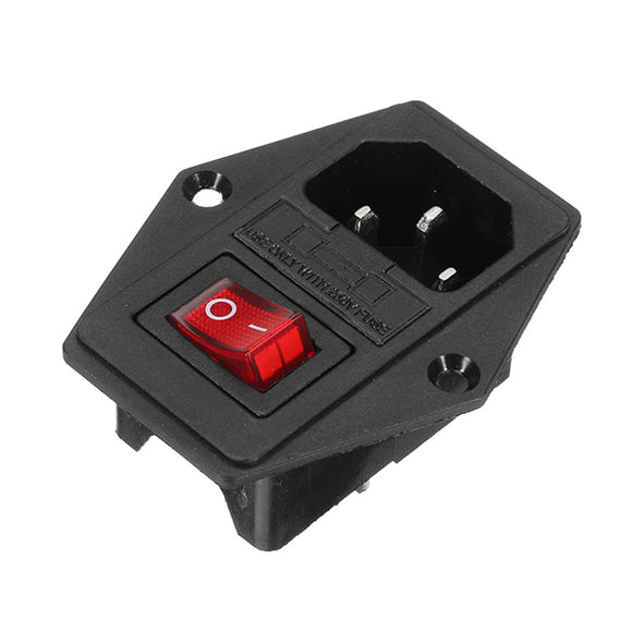 ON/OFF IO Switch Socket with Female Plug for Power Supply Cord Jamma Arcade Machine with Fuse
