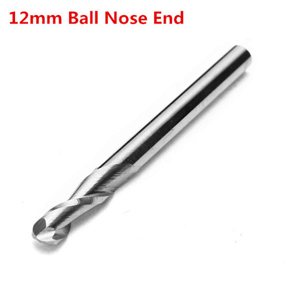 1/8 Inch Shank Ball Nose End Mill 2 Flute 12mm Carbide CNC Cutting Tool