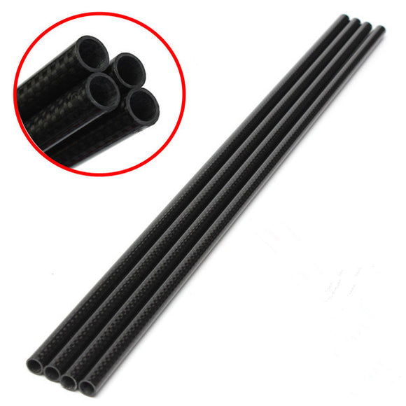 4pcs 3K 8mm x 10mm x 500mm Roll Wrapped Carbon Fiber Tube Boom for Multicopter