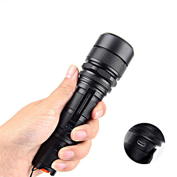 XANES 1101 L2 900LM 5Modes Zoomable USB Rechargeable LED Flashlight 18650