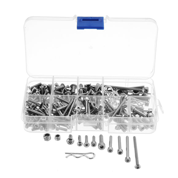 205PC Stainless Steel Screw Box Kit Set for Traxxas Slash 4x4 Short Truck DIY Tools Rc Car Parts