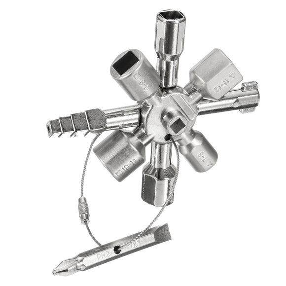 10 In1 Cross Elevator Key Electrical Cabinet Square Triangle Train Switch Wrench