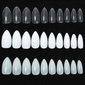600pcs Almond Oval Shape Stiletto Pointy Full False Nail Art Tips Claw Acrylic Gel Polish