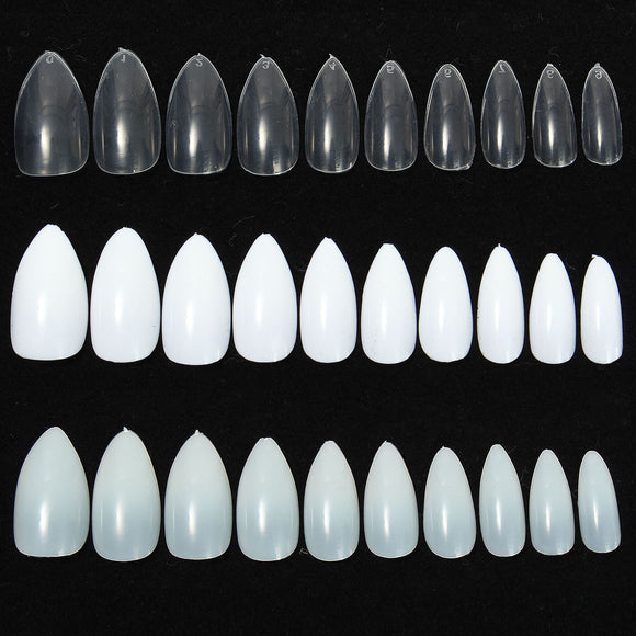 600pcs Almond Oval Shape Stiletto Pointy Full False Nail Art Tips Claw Acrylic Gel Polish