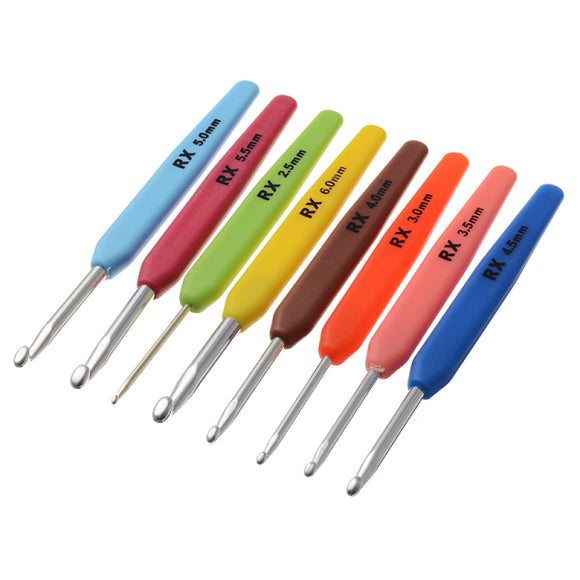 8Pcs Aluminum Crochet Hooks Knitting Needles Crochet Tool Set