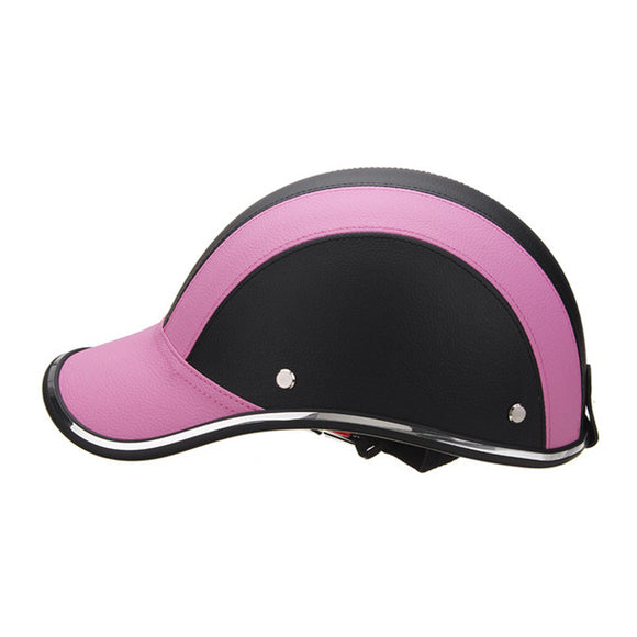 Black & Pink Anti-UV Motorcycle Bike Scooter Half Helmet Baseball Cap Hard Hat