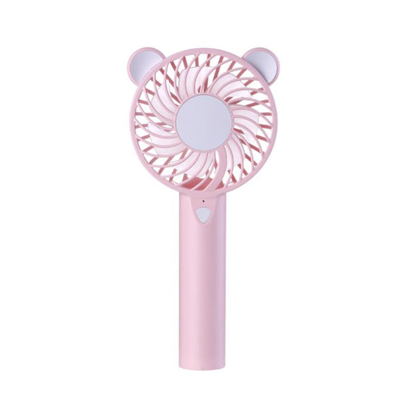 Well Star WT-016 Little Bear Mini USB Fan with Colorful Light Mode Handheld Small Fan Portable Air Cooler Silent Cooling Fan For Home Office Student Dormitory Outdoors Travelling
