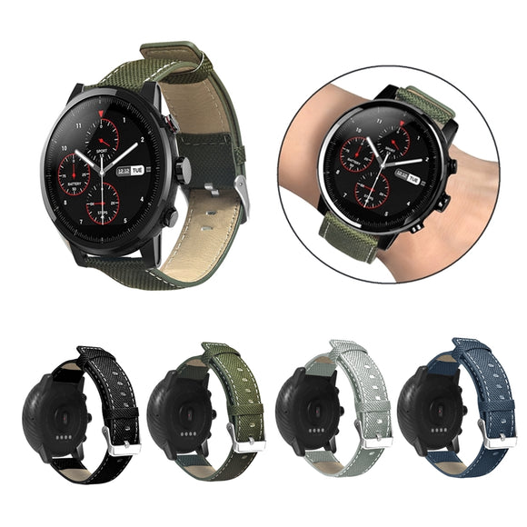 Bakeey Canvas Leather Watch Band for Amazfit Stratos 2/2S Smart Watch