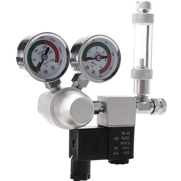 Aquarium Dual Gauge CO2 System Pressure Regulator Bubble Counter SolenoidAquarium Air Pump Counter