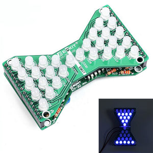 DC 5V Blue DIY LED Electronic Hourglass Kit Soldering Practice Spare Parts Module